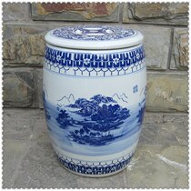 Value recommended Jingdezhen ceramic antique blue and white storage bottle pot rice tank porcelain stool one object dual ornaments