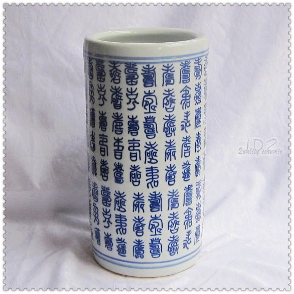 Superworth Recommended Jingdezhen Ceramic Porcelain Imitation Ancient Green Flower Porcelain 100 Shou Tutu Calligraphy And Painting and Calligraphy Cylinder Swing at the special price