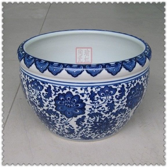 Supervalues Recommended Jingdezhen Ceramic ware imitation ancient green flower Porcelain Tangle Branches with Decorative Fish Tank Water Light Special Price