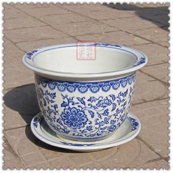 Ultra-valued special price Jingdezhen Depot ceramic ware antique green flower Tangle Branches Lotus Flower Pot Flower Pot Florator variety of specifications