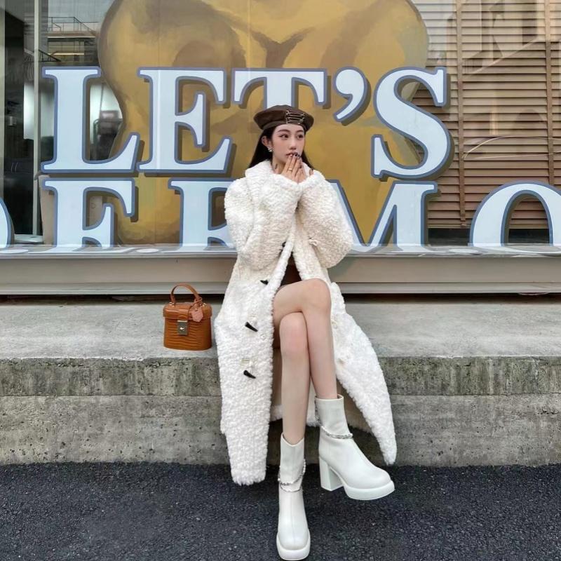 2024 New Style Women's Winter Warm Stand-Up Collar Fur Coat Long Coat for Women