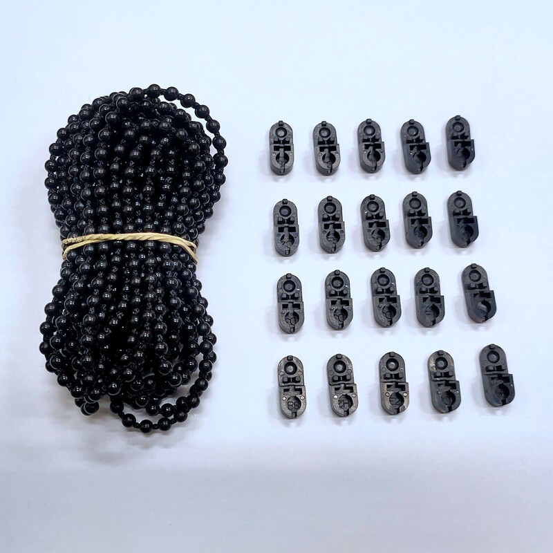 Curtain accessories 10 m black pull beads 10 pairs of bead button accessories vertical curtain shutter roll curtain pull bead accessories