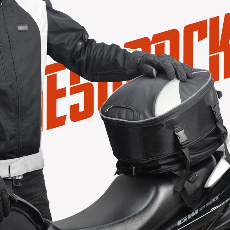Motor Rear Wrap Locomotive Rider Backseat Bag Double Shoulder Safety Helmet Bag Multifunction Waterproof Knight Large-capacity Car Tailbag