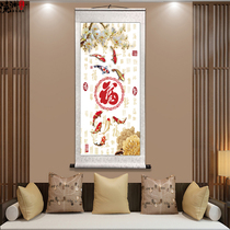  Jiuyu Ju Cai roll hanging scroll painter and rich Chinese painting Lucky hanging painting Living room hotel entrance Hotel hanging painting