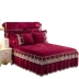 Phương pháp Levin dày ấm áp len cashmere giường váy mảnh duy nhất của trải giường tinh cộng với bông khăn trải giường flannel Fitted Coral - Váy Petti