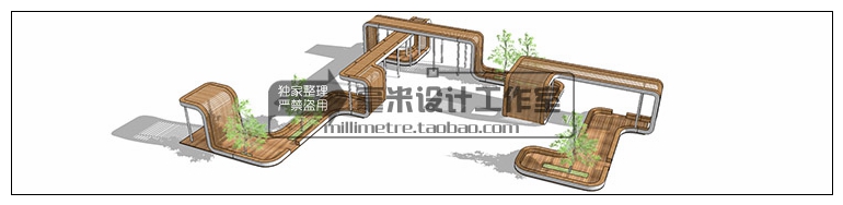 T73 现代廊架SU模型新亚洲新中式花架欧式风雨连廊sketchup景...-58