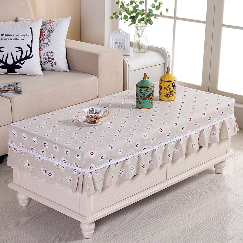 Tablecloth fabric cotton linen small fresh rectangular tablecloth tablecloth coffee table tablecloth household coffee table cover set desk cover
