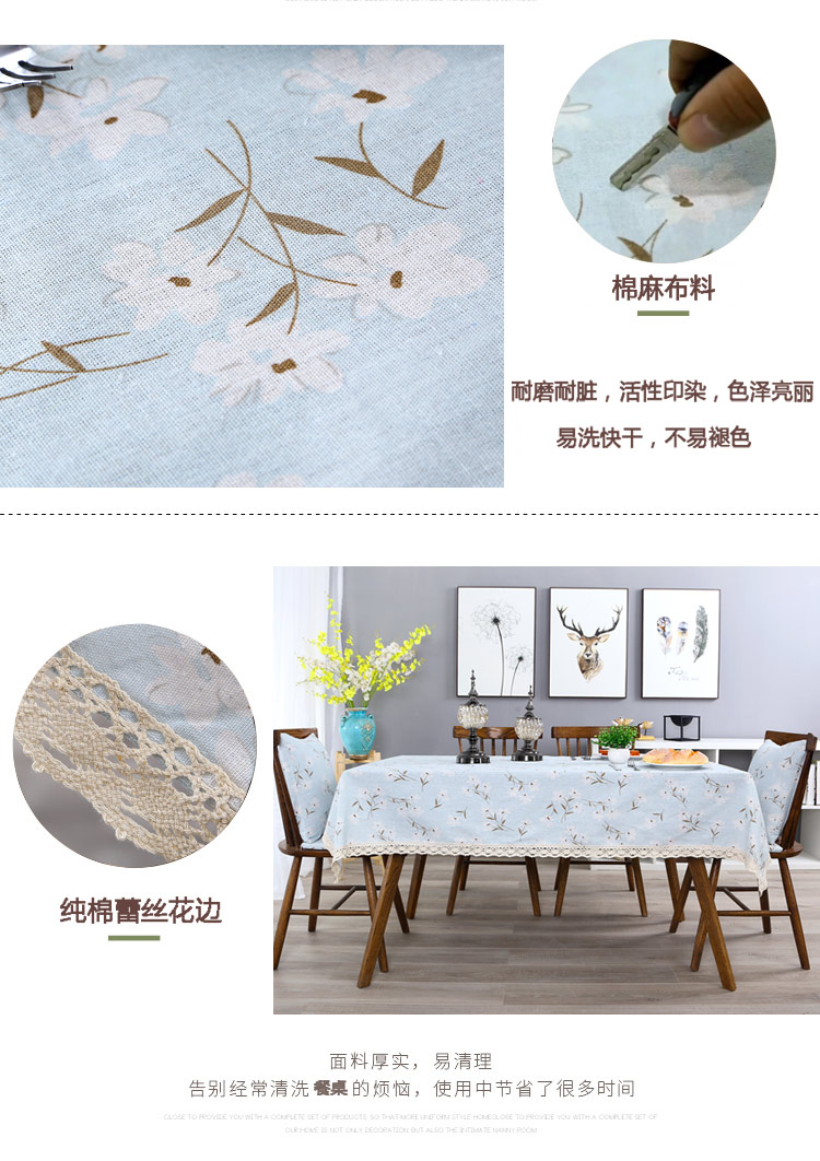 Khăn trải bàn bằng vải cotton và vải lanh nhỏ tươi Châu Âu vải không thấm nước hình chữ nhật bàn cà phê khăn trải bàn màu đỏ in khăn trải bàn khăn trải bàn gỗ phòng khách