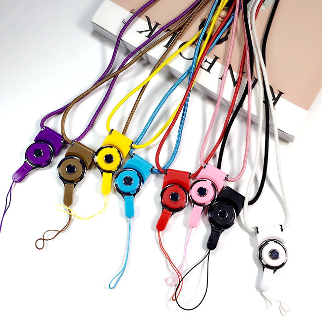 Candy color simple multi-function lanyard rotating mobile phone protective shell lanyard camera key badge hanging neck lanyard