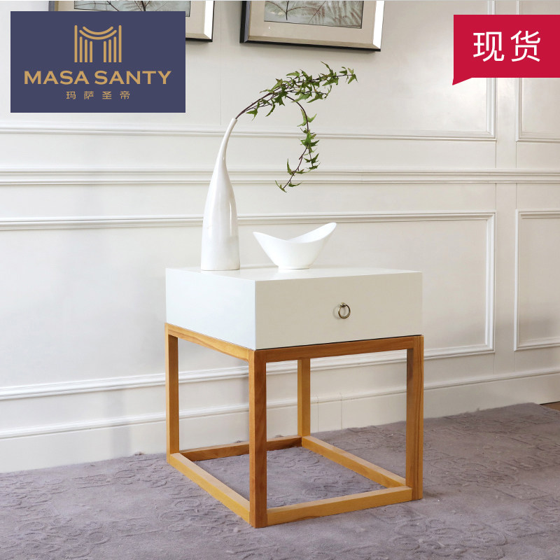 Minimalist modern American solid wood small tea table edge a few square corners a few beds headroom designer Nordic Living room Bedroom furniture