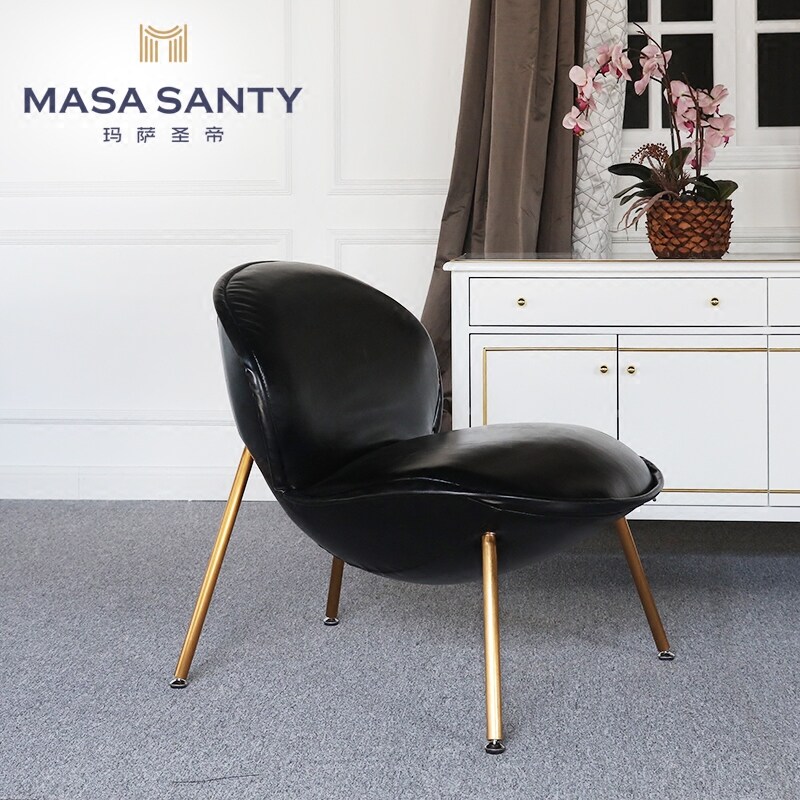 Minimalist modern creative casual chair decent board room Nordic light and luxurious book room single sofa chair solid wood whole