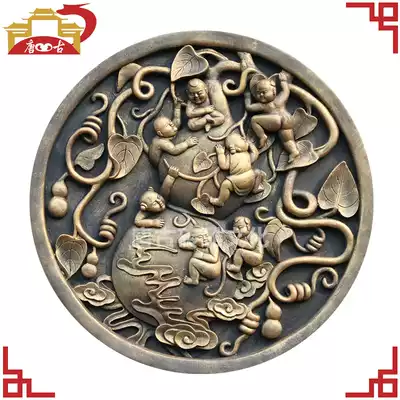 Tang Gu brick carving antique brick carving embossed shadow Wall Wall pendant Chinese style Huizhou style ancient building many children and grandchildren