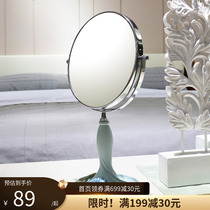 Desktop double-sided mirror makeup mirror table lamp ins beauty celebrity carved mirror mirror makeup mirror home womens desktop