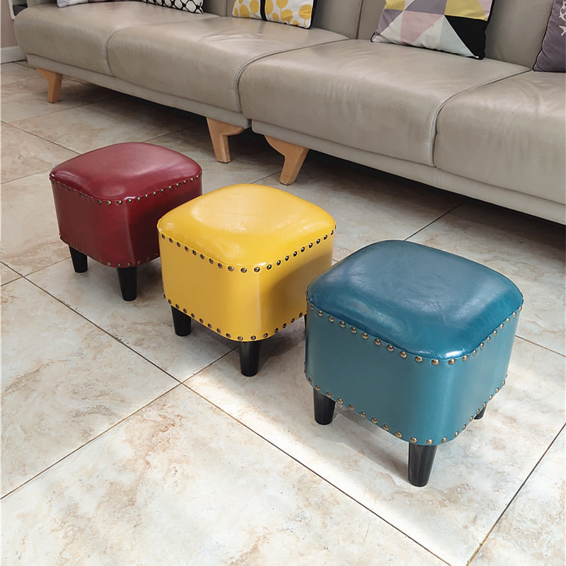 langduo low stool american sofa leather pier shoe stool household children's small stool