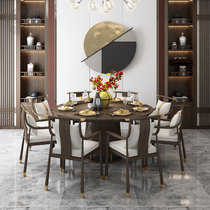 New Chinese Solid Wood Dining Table And Chairs Combination Brief Modern Home Small Family Dining Table Hotel Restaurant Round Big Dining Table
