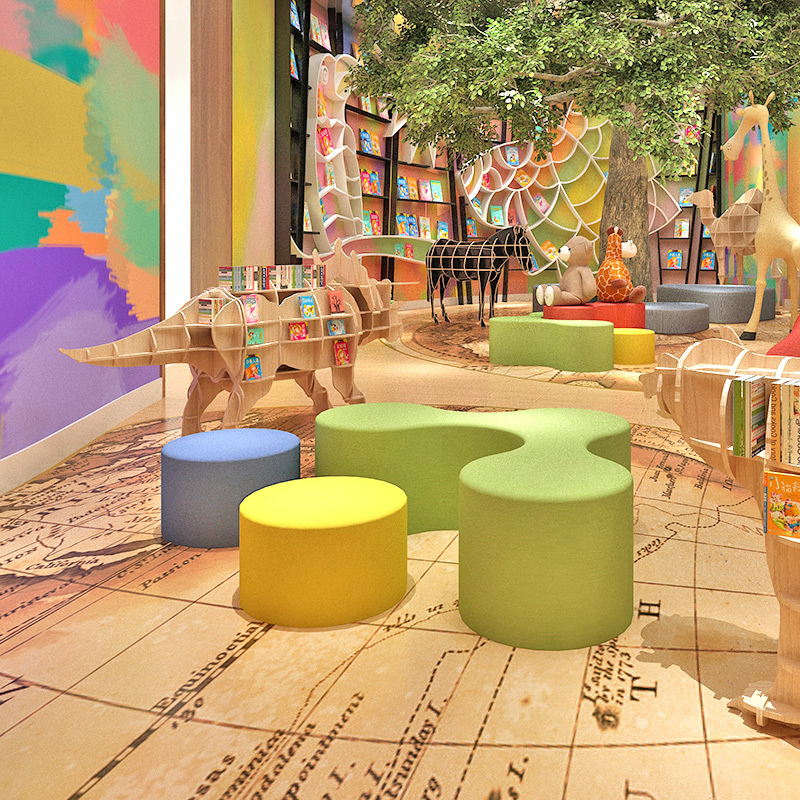 Early Education Center Kindergarten Training Courses Institutions Activity Room Playground Children's Creative Alien Rest Couch Stool