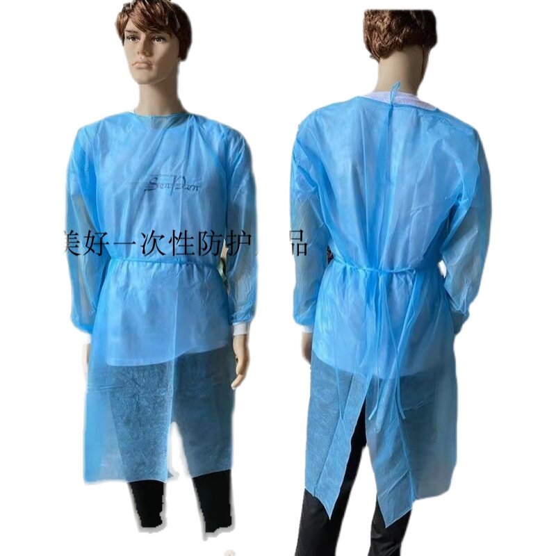 Thickened disposable PP non-woven SMS isolation gown reversed to visit the dust-proof factory beauty work spraying gown