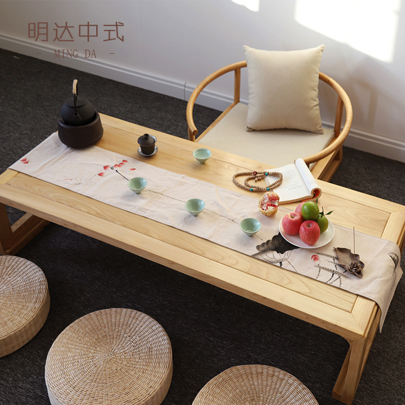 Zen Chinese Old Elm Coffee Table Solid Wood Tatami Tea Table 炕