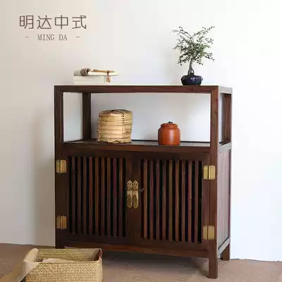 New Chinese solid wood dining side cabinet Wall cabinet Wall cabinet storage storage cabinet Elm living room classical double door narrow cabinet