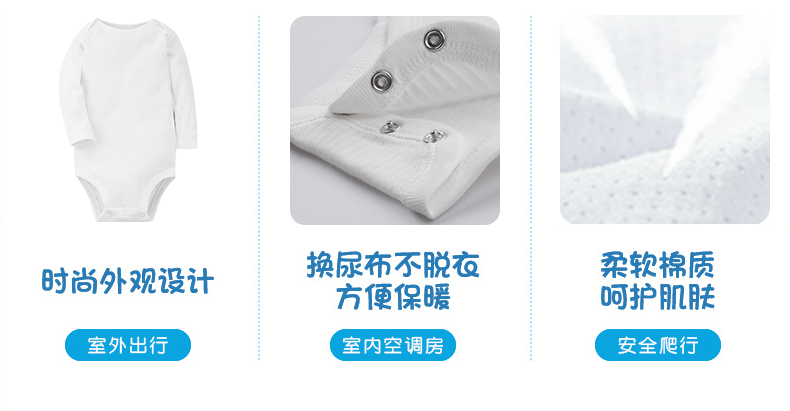 美国 卡特 Carters A类标准 19秋季新款 宝宝纯棉包屁连裆衣 2件装 图9