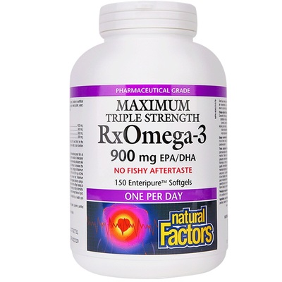 Natural Factors深海鱼鱼油软胶囊成人高浓缩欧米伽3 omega3鱼油
