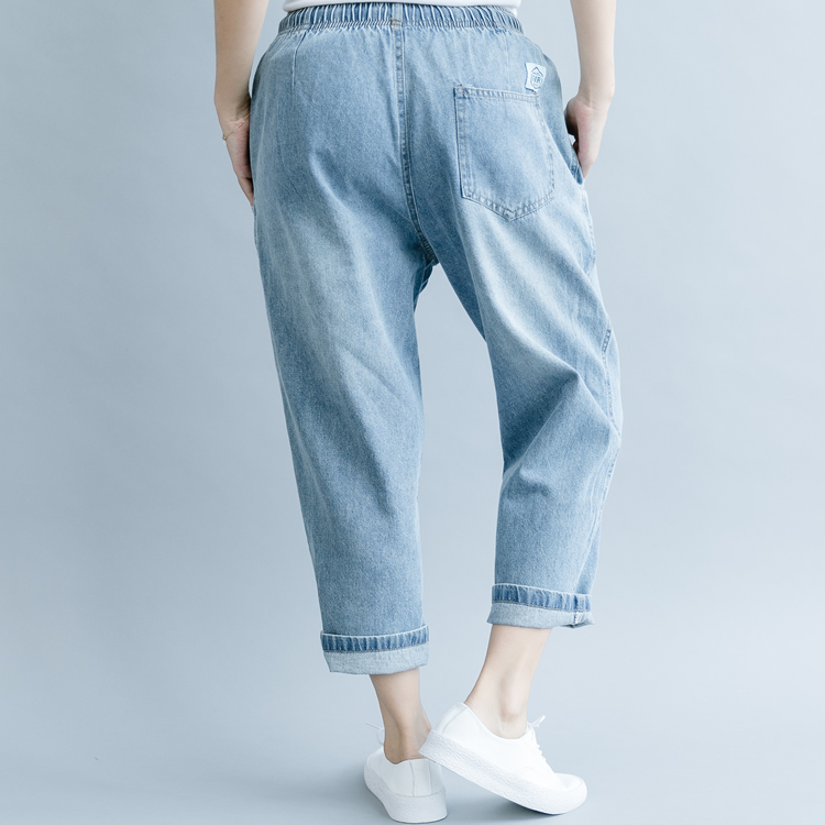 [清 濯] eo đàn hồi, bàn chân nhỏ, quần jean, quần hậu cung, rửa sạch và đánh bóng quần short bò