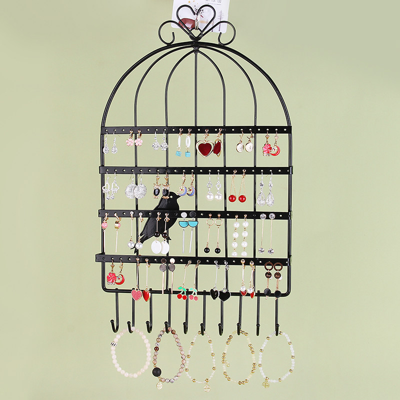Jewelry storage shelf display rack hairpin Wrought iron wall hanging rack Necklace earrings Ear needle bracelet Jewelry box earring storage