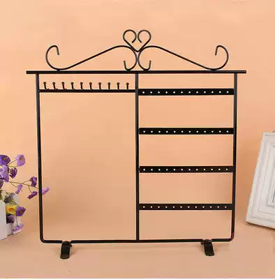 Wrought iron jewelry rack Jewelry rack Necklace ear needle ring Bracelet display storage layer shelf Retro creativity