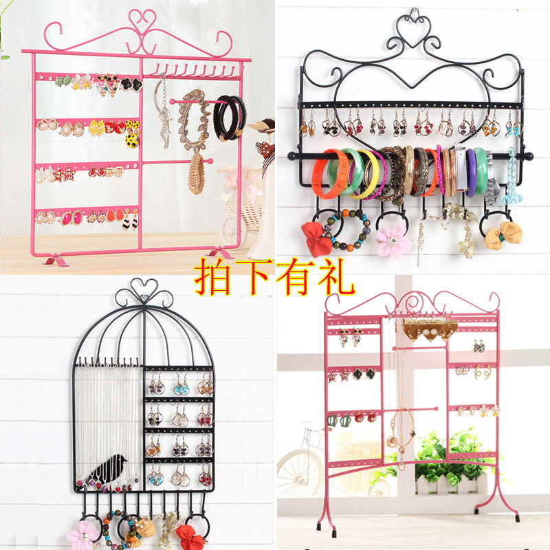 Wrought iron creative jewelry rack Jewelry rack Hair hoop hand chain bracelet necklace earrings display shelf Jewelry storage pylons