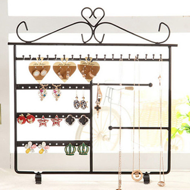 Iron Art Creative Necklace Bracelet Earrings Earrings Nail Shelf Desktop Upper Wall Jewelry Rack Containing Box Ornament Show Shelf