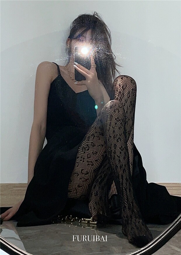 колготки / чулки дна ay to films 性感豹纹黑丝渔网袜搭西装显瘦镂空丝袜连裤袜 29534