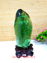 Natural crystal glaze beautiful crystal clear clear Stone natural ornamental stone green stone ornaments collection