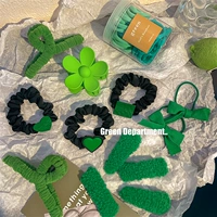 Демисезонная зеленая заколка для волос, заколка-крабик, ободок, аксессуар для волос, плюшевая акула, увеличенная толщина, простой и элегантный дизайн