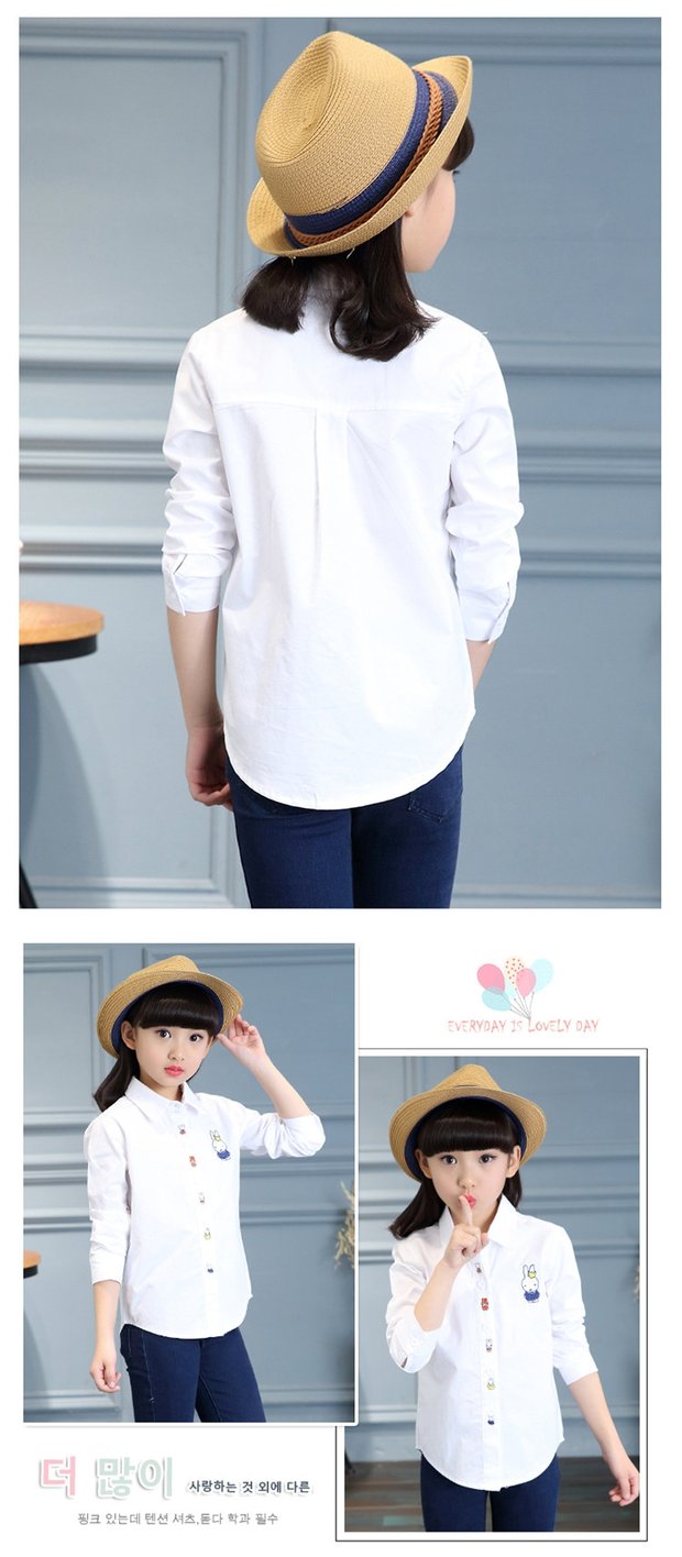 5 nữ lớn trẻ em 6 mùa thu 8 áo xuân và mùa thu 9 trẻ em Hàn Quốc phiên bản 10 áo dài tay cotton đáy áo 12 bé gái 13 tuổi sơ mi uniqlo