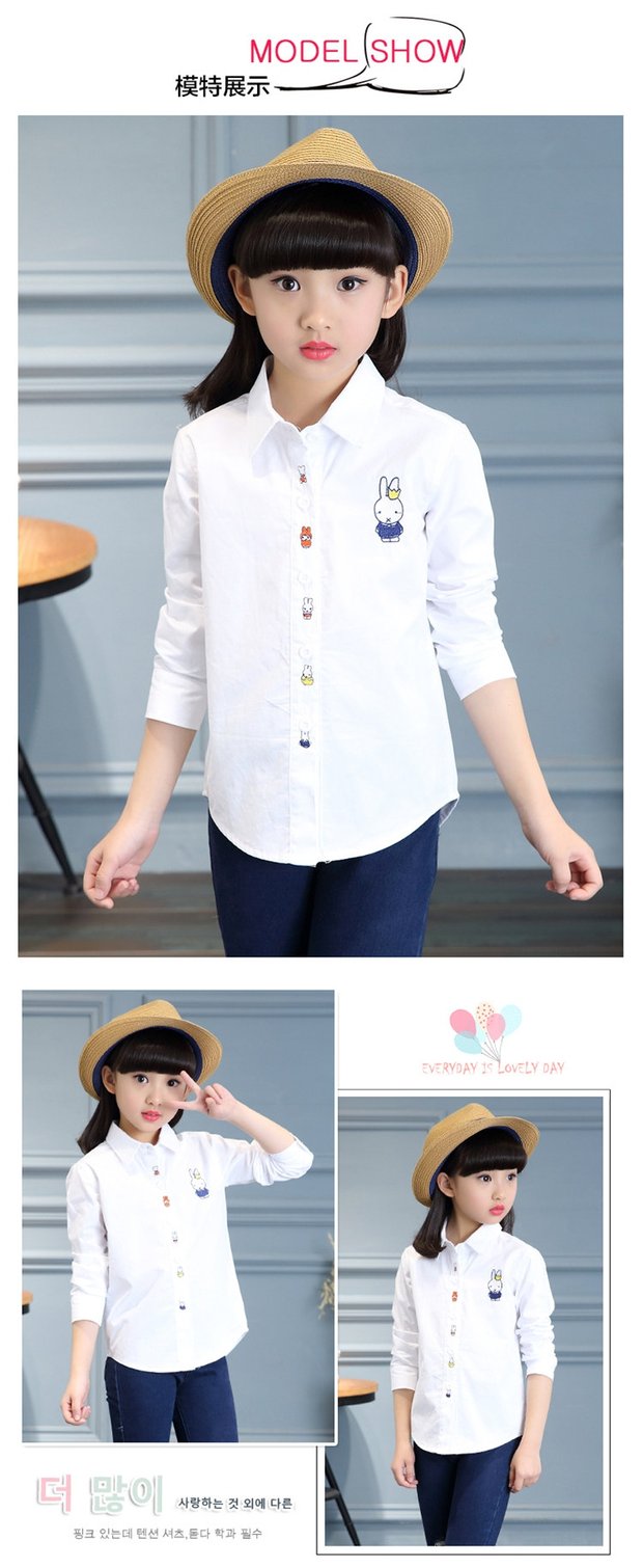 5 nữ lớn trẻ em 6 mùa thu 8 áo xuân và mùa thu 9 trẻ em Hàn Quốc phiên bản 10 áo dài tay cotton đáy áo 12 bé gái 13 tuổi sơ mi uniqlo
