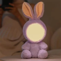 Cute Bear Rabbit Stuffed Animal LED Night Lamp Plush Doll