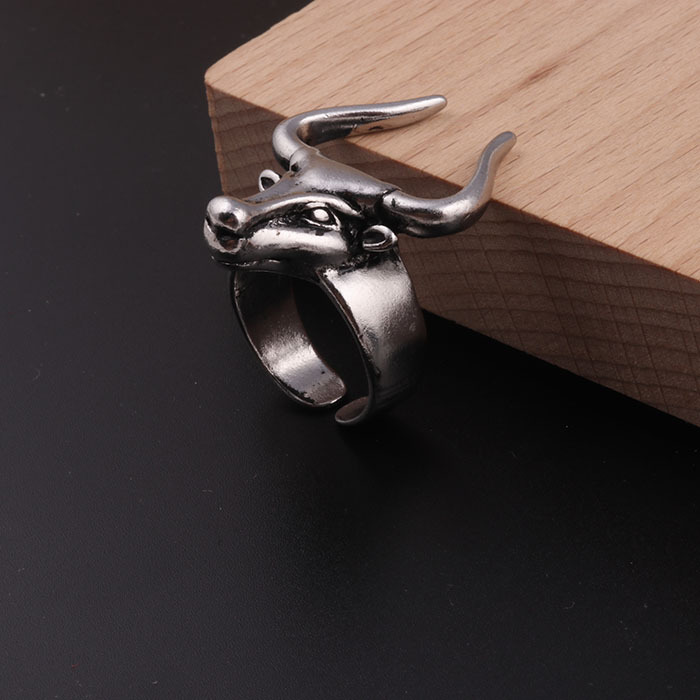 Châu Âu và Mỹ titan thép cung hoàng đạo đầu vòng Punk gió độc đoán thép không gỉ mở vòng Unisex chữ nhẫn cưới cartier