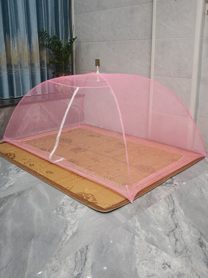 免安装伞型拉链单开门无底打地铺蚊帐防蚊罩带支架简易收放1.8m米