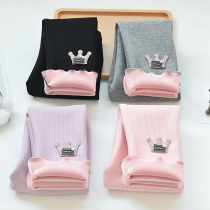 Girls leggings plus velvet thick autumn and winter 2022 winter one-piece velvet outer wear baby cotton pants childrens foreign pants