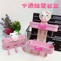 Cartoon household bathroom cute double-layer wall shelf soap box seamless punch-free drain wall suction soap box
