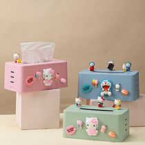 Home cute bedroom home cute paper pumping box Cartoon girl doll desktop living room rectangular tissue box large