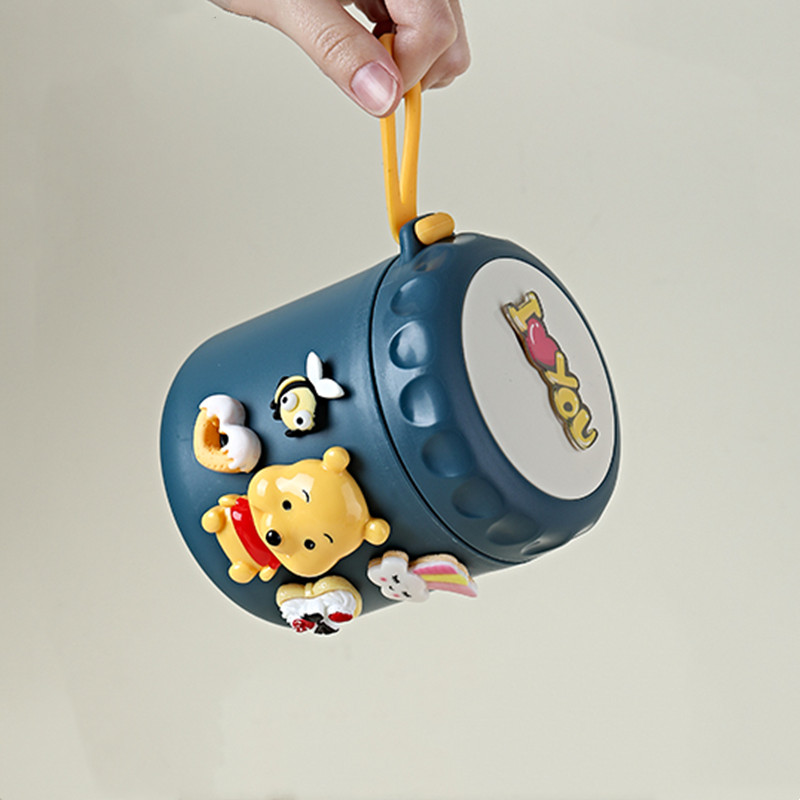 Cute anti-leakage with rice portable 304 stainless steel food oat cup with lid milk breakfast sealed soup cup lunch box