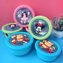 Cartoon student environmental protection fruit box heat insulation portable sealed soup bowl girl heart lunch box Stainless steel preservation box gift