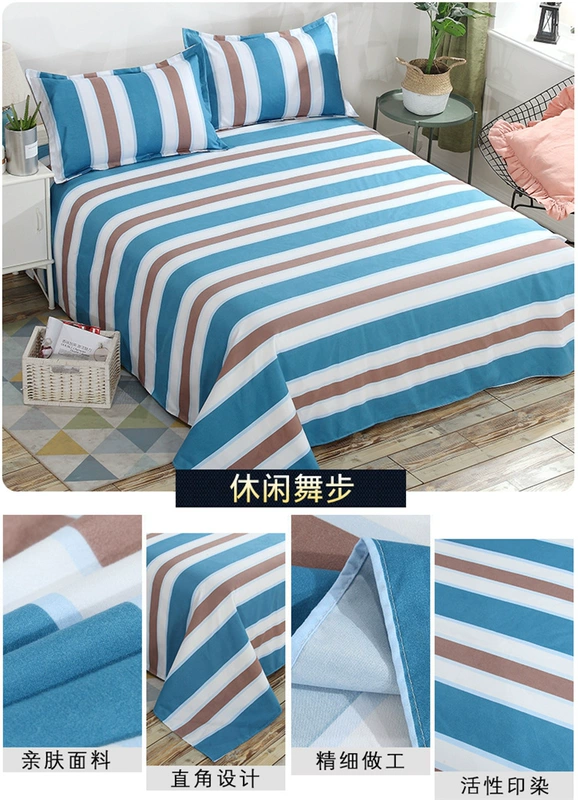 Khăn trải giường bằng vải cotton dày ấm cho học sinh ký túc xá cotton 1,8 m đôi chăn đơn 1,5m da giường