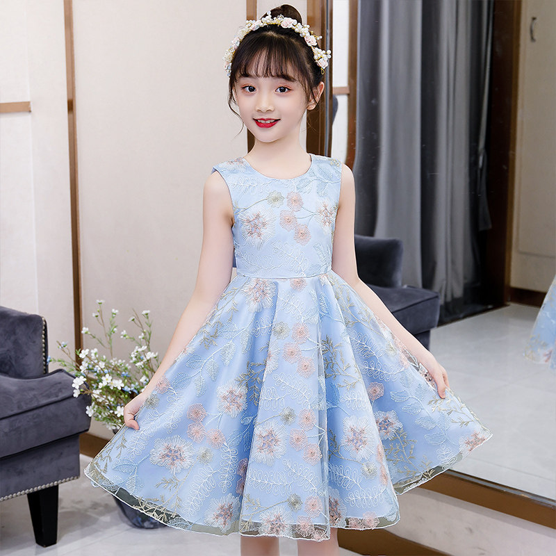 Girls Dress 2023 New Yangtze Han Edition Summer Sleeveless Children Dress Little Girl Dress Princess Dress