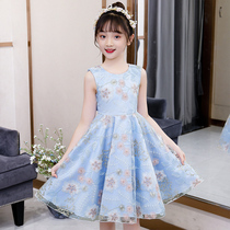 Girl dress 2021 new foreign style Korean summer sleeveless childrens skirt little girl princess dress cheongsam dress