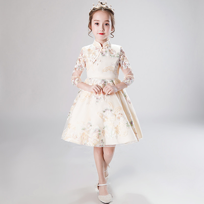 Girl Skirt Spring Autumn Ocean Princess Dress 2021 New Korean Version Children Gown Girl Lace Dress