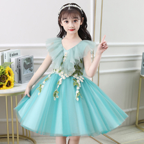 Girl dress Small Host Flower Girl costume model catwalk girl princess dress puffy gauze children dress