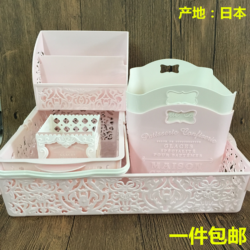 Japan daiso big innovation relief hollow desktop storage cosmetics skin care jewelry makeup brush storage box