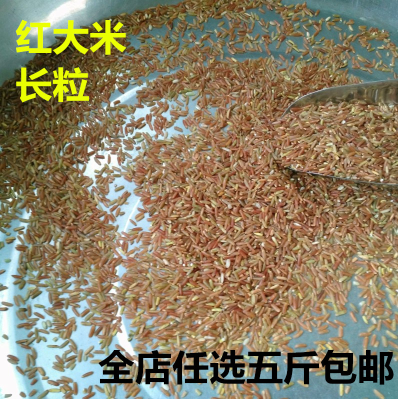 High-quality long-grain red rice, red brown rice, whole grains, red rice, japonica rice, red fragrant rice, red blood rice, brown rice, red brown rice